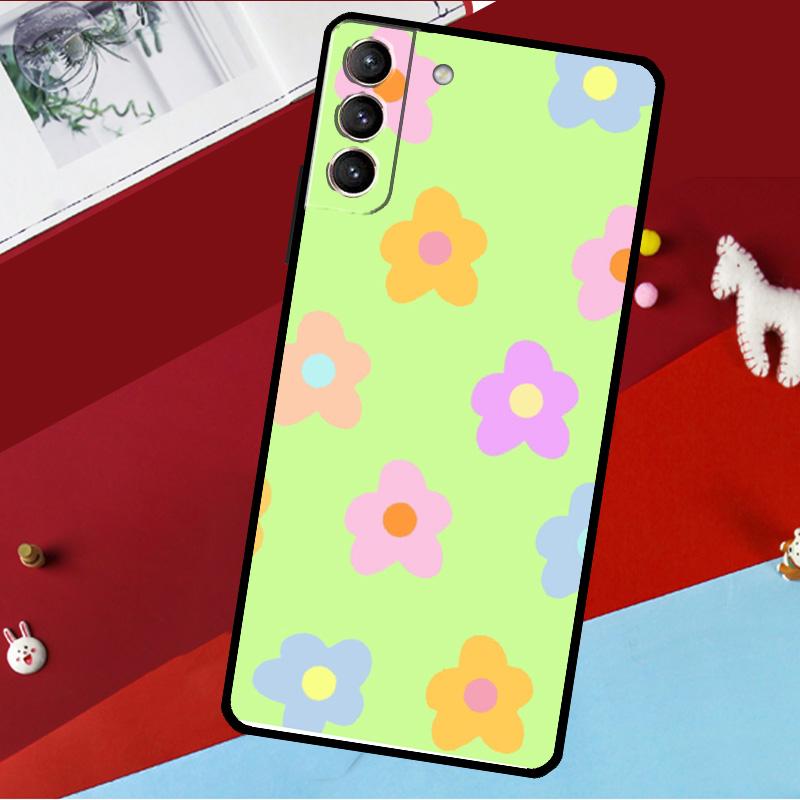 

Groovy Pastel Flowers Bloom Daisies Funda For Samsung Galaxy S26 S25 S24 S22 S23 Ultra Plus S20 S21 FE S9 S10 S25 FE Phone Case Galaxy S24 Plus