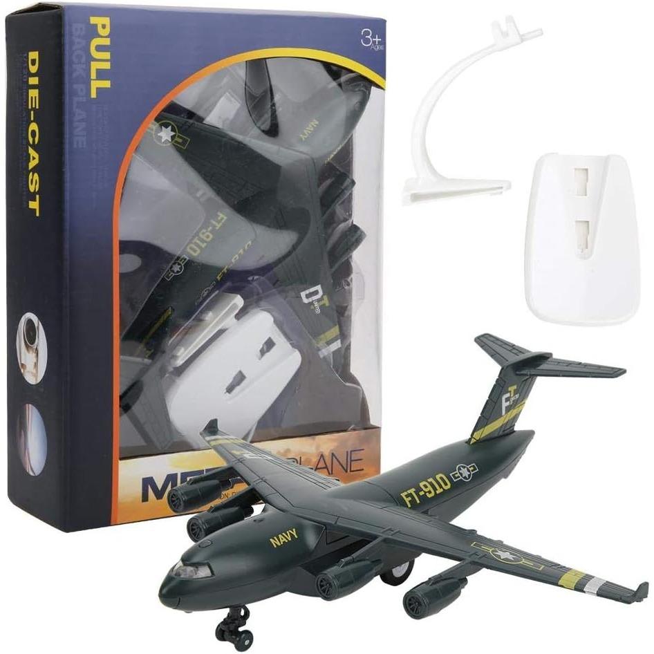 

Литой под давлением самолет из сплава C-17, модель транспортного самолета, игрушка, откат с дисплеем, световая музыкальная имитация, военная модель, подарок Size:22*21*6cm чёрный