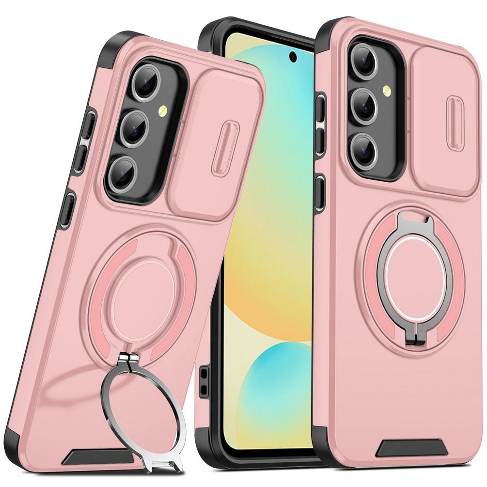 Sliding Camera Protects Phone Case for Samsung S25 + S25 Galaxy S24 Ultra S23 FE S22 Plus S21 S20 FE Metal Bracket Rugged Cover