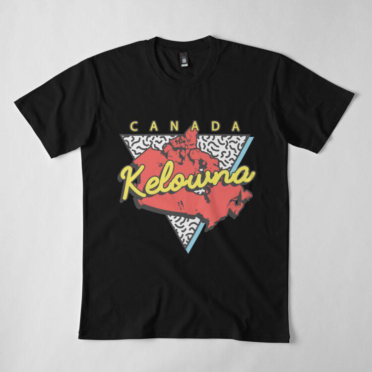 Satın alın Men Premium Cotton Harajuku TShirt Kelowna Canada Vintage