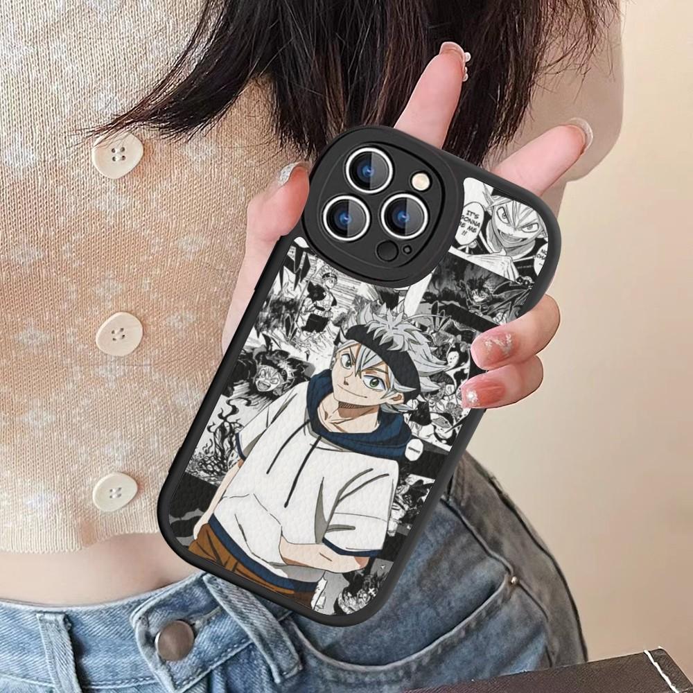Black Clover Phone Case Hard Leather For IPhone 16 15 14 13 12 Mini 11 14 Pro Max Xs X Xr 7 8 Plus Fundas