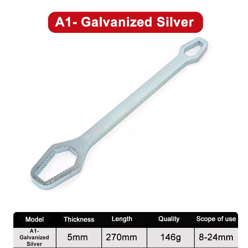 Cheie Inelară Multifuncțională Cheie Solidă cu Cap Dublu, Auto-Strângere Reglabilă Universală Cheie Reglabilă 8-24Mm