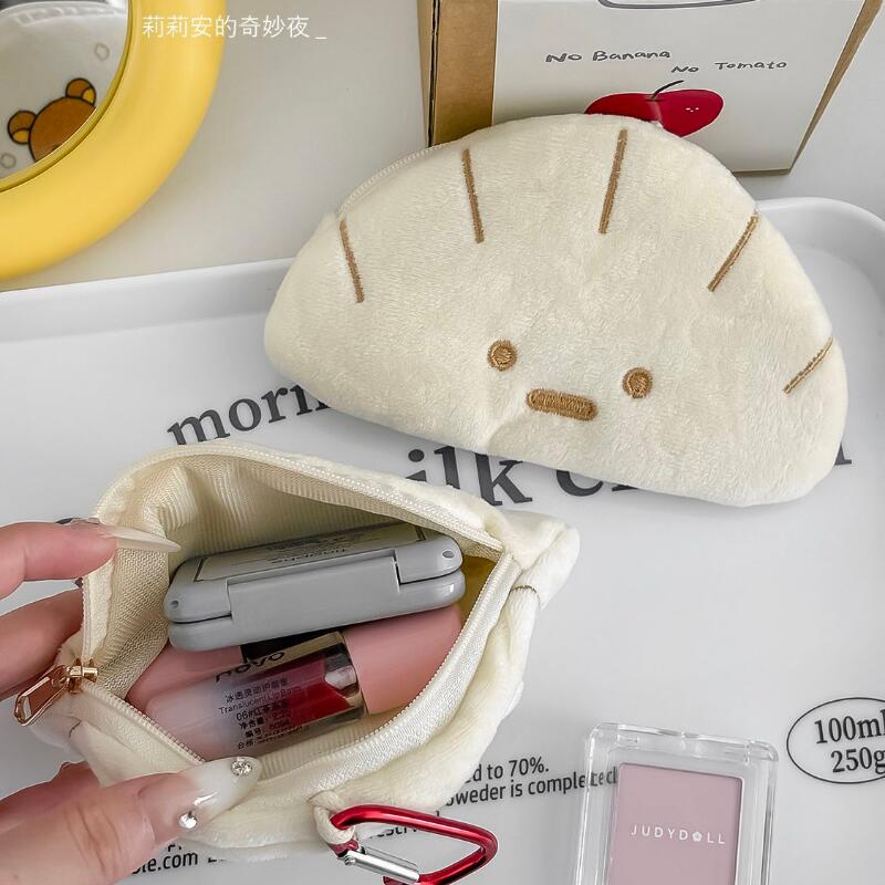 Kawaii Cartoon Japanese Rilakkuma Dumpling Coin Purse Wallet Keychain Student Portable Pendant Storage Bag Anime Peripheral Gift