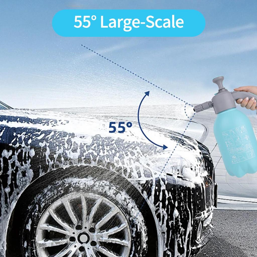 Foaming Pump Blaster 68oz, Car Wash Foam Cannon, Hand Pump Foam Sprayer with Two Adjustable Nozzles, Ideal for Car Wash, Home Cleaning