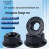Black Zinc Plated Serrated Hex Flange Nut, 304 Stainless Steel, M2-M16, DIN6923, Anti-Slip.