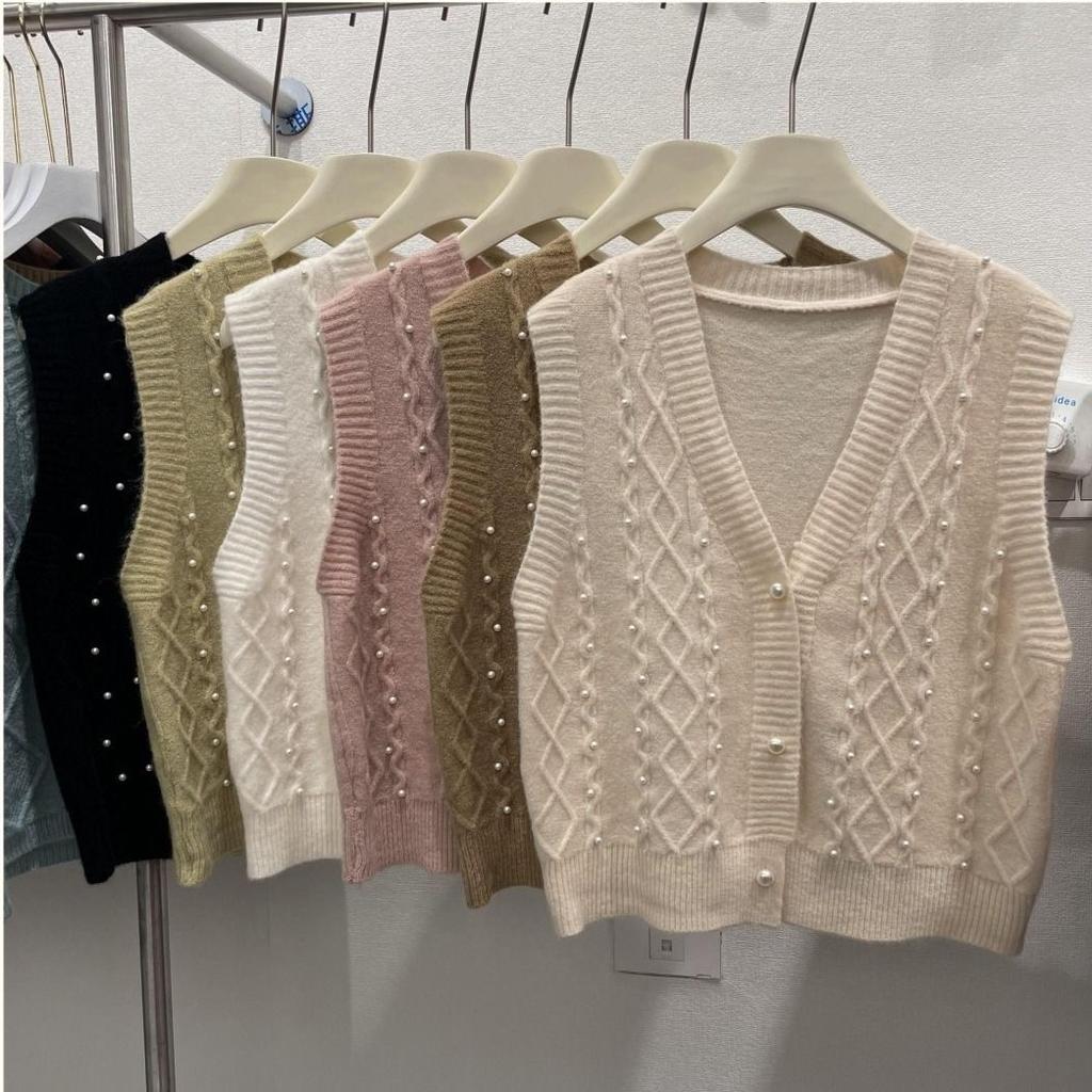 Spring and Autumn Women's V-neck Knitted Cardigan Vest Women's Outerwear Small Tank Top