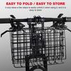 Folding Bicycle Basket with Hook Metal Wire Ebike Basket Rust Proof Quick Release Frame Basket for Outdoor Cycling Travel Basket