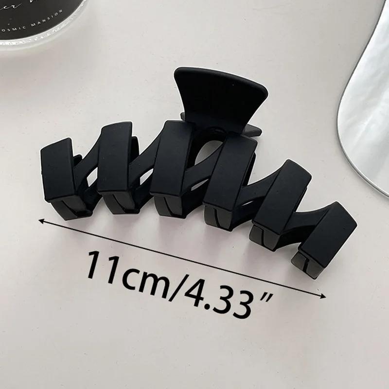 Large Black Hair Clip Women Matte Geometric Hairpin Fashion French Elegant Hair Claw Clips Korean Girl Barrette Hair Accessories