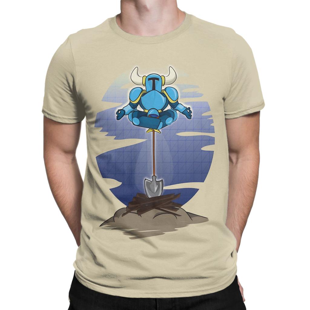 Shovel Yoga Knight Funny Graphic 100 Cotton TShirt Shovel Knight Tops Tees For Unisex