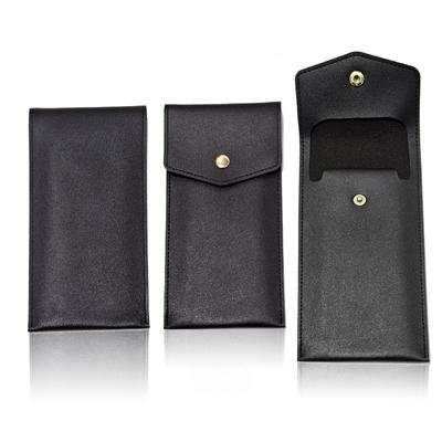 Modern Minimalist PU Leather Large Capacity Multiple Storage Bag, Solid Color Leather Student Stationery Bag, Pen Protective Cover