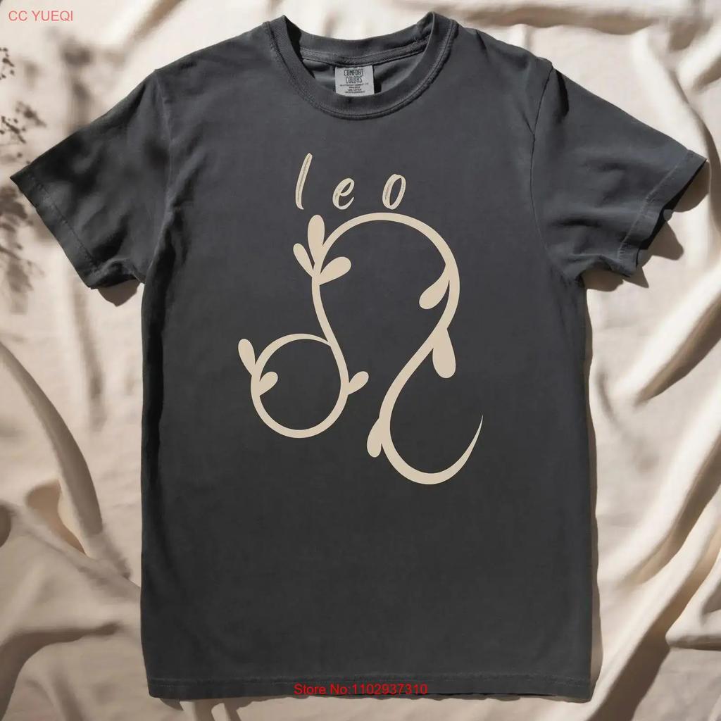 Leo Zodiac T Shirt Botanical Symbol Astrology For Her Friends Vintage Slightly Comfortable Homme Casual