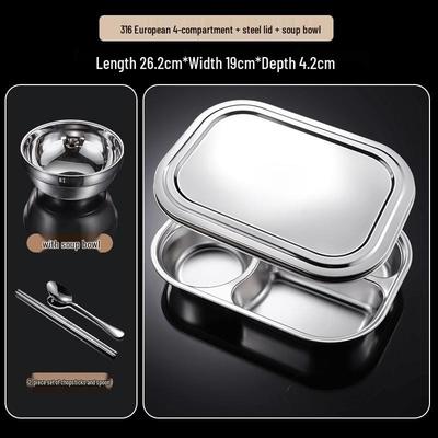 316 Edelstahl Bento Box mit Fächern