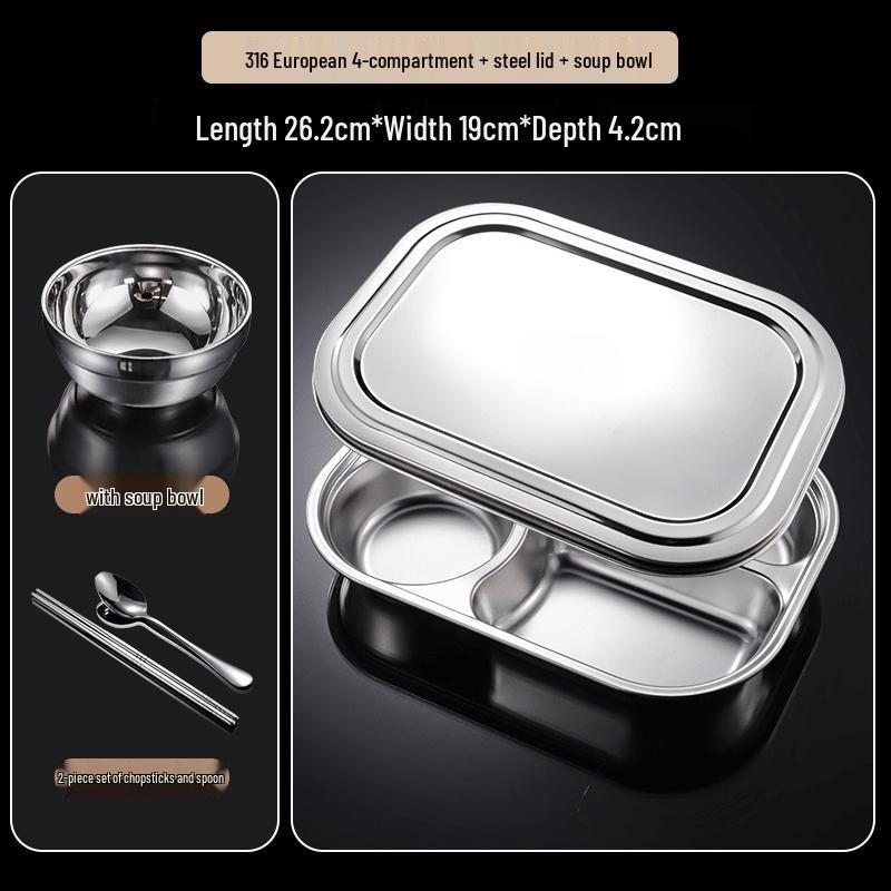 316 Stainless Steel Divided Lunch Box