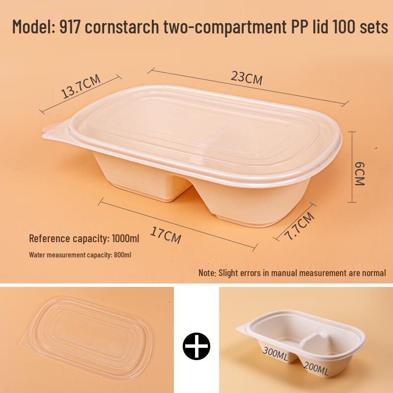 Disposable Dual-Compartment Food Container