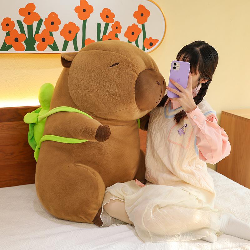 Capibara Plush Toy Turtle Backpack Capybara Doll Pillow Guinea Pig Doll Gift Ragdoll