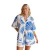 Spot 25 Summer Casual Fashion V-Neck Print Short Sleeve Homewear Set