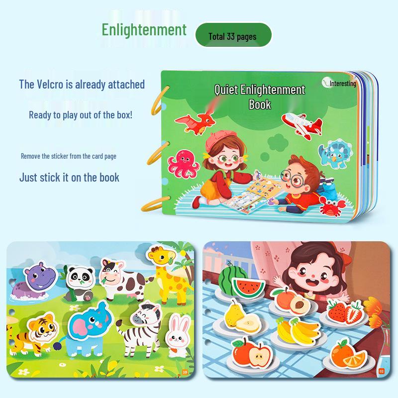 Livre pour bébé en tissu déchiré à la main avec Velcro pour l'éducation précoce: Jouet sûr pour les enfants de 0 à 1 an