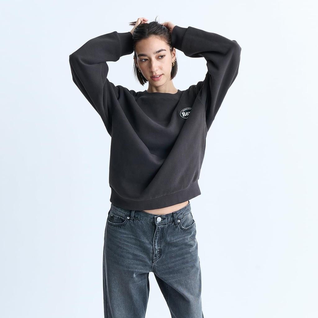 Roxy Crew Neck Sweatshirt with Fleece Lining and a Loose Fit Women's (BBK)