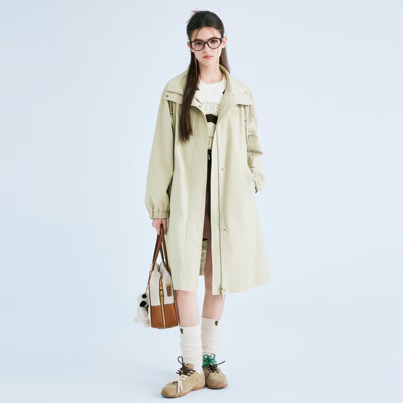LED IN 2025 New Long Stand-Collar Trench Coat S