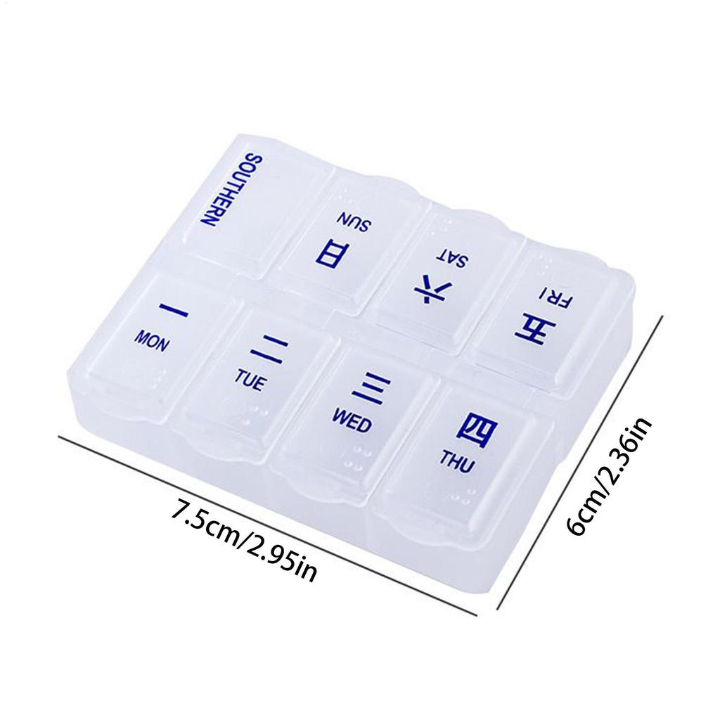Wöchentlicher Pillenorganisator 8 Fächer Pillendose 7-Tage Medikamentenbox Nahrungsergänzungsmittelbehälter Reise Tragbare Pillendosen Für Ältere