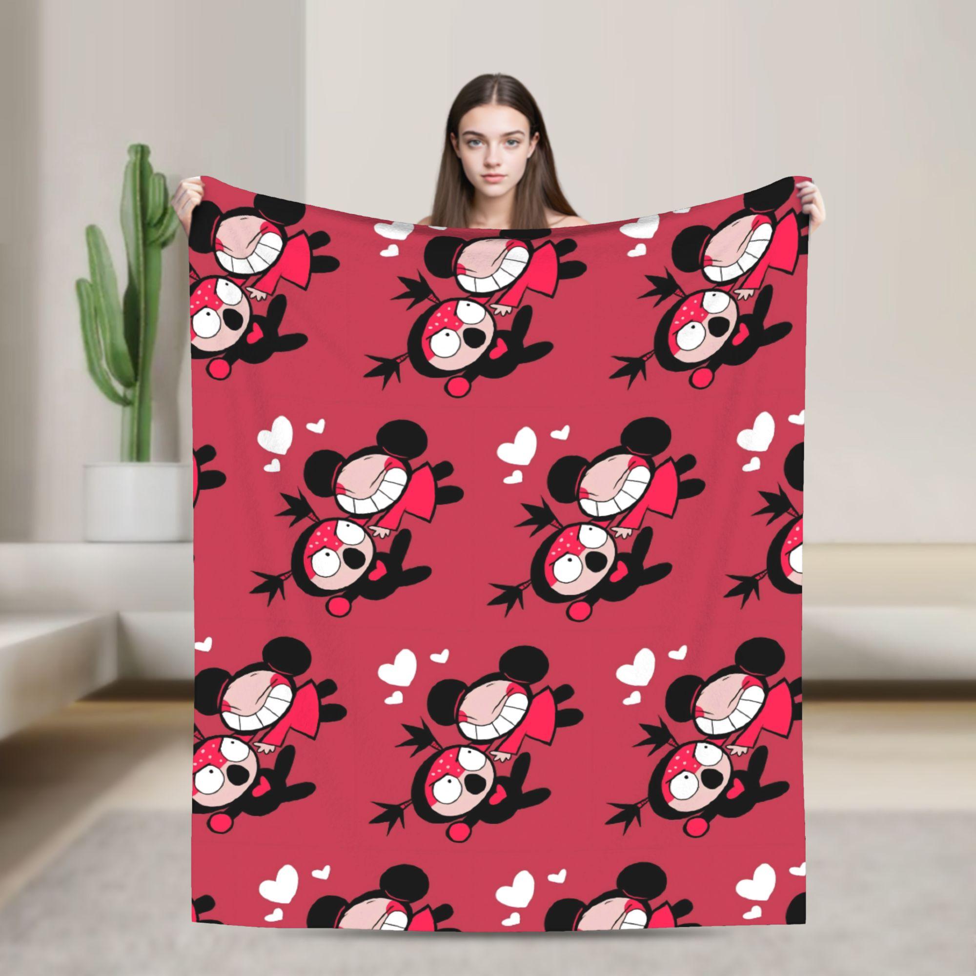 

Kawaii P-Pucca Blankets Flannel Summer Multifunction Super Warm Throw Blankets for Bed Office Plush Thin Quilt 75x90cm