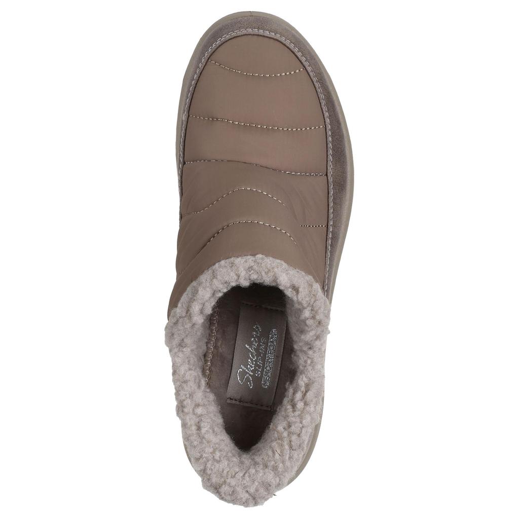 Skechers Slip-Ins Cozy Escape - Snowpuff Comfortable Durable Low-Top Casual Shoes Women Sneaker Gray Brown 168113-DKTP
