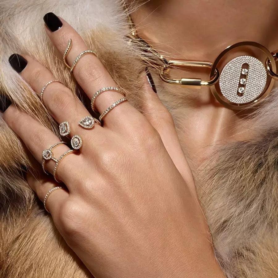 Unisex Index Finger Open Ring Cross-border Fashion Zircon Niche High-end Versatile Temperament Jewelry For Daily Matching