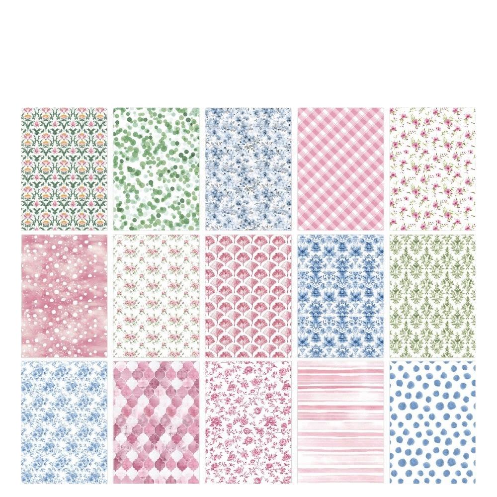 30 Fogli Carta Artigianale Floreale Vintage Carta Pattern Pattern Retro Ditsy Blocco Carta per Journaling