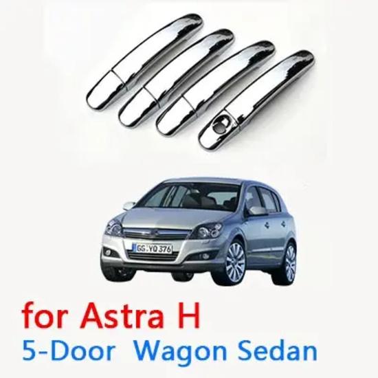 For Opel Holden Vauxhall Astra H Luxurious Chrome Door Handle 5-Door 3-Door Wagon Car Covers Accessories Stickers Car Styling