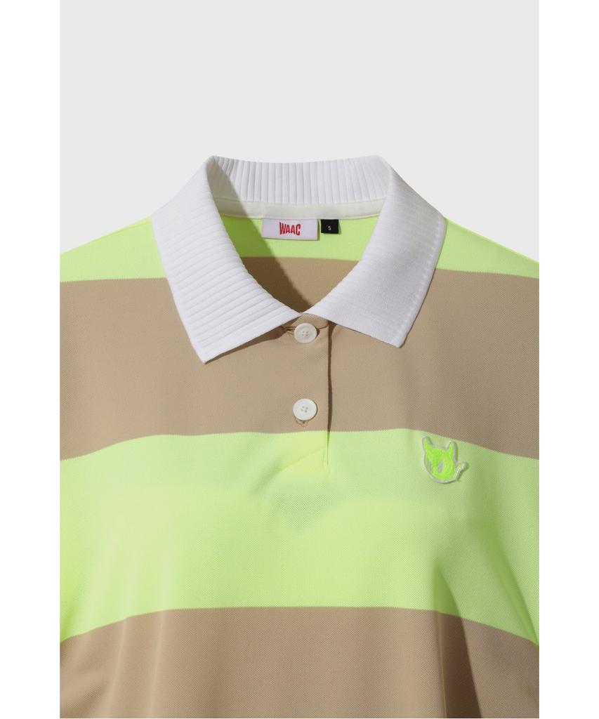 WAAC Women Side Shirring Stripe Polo Wwtcm26303Bex