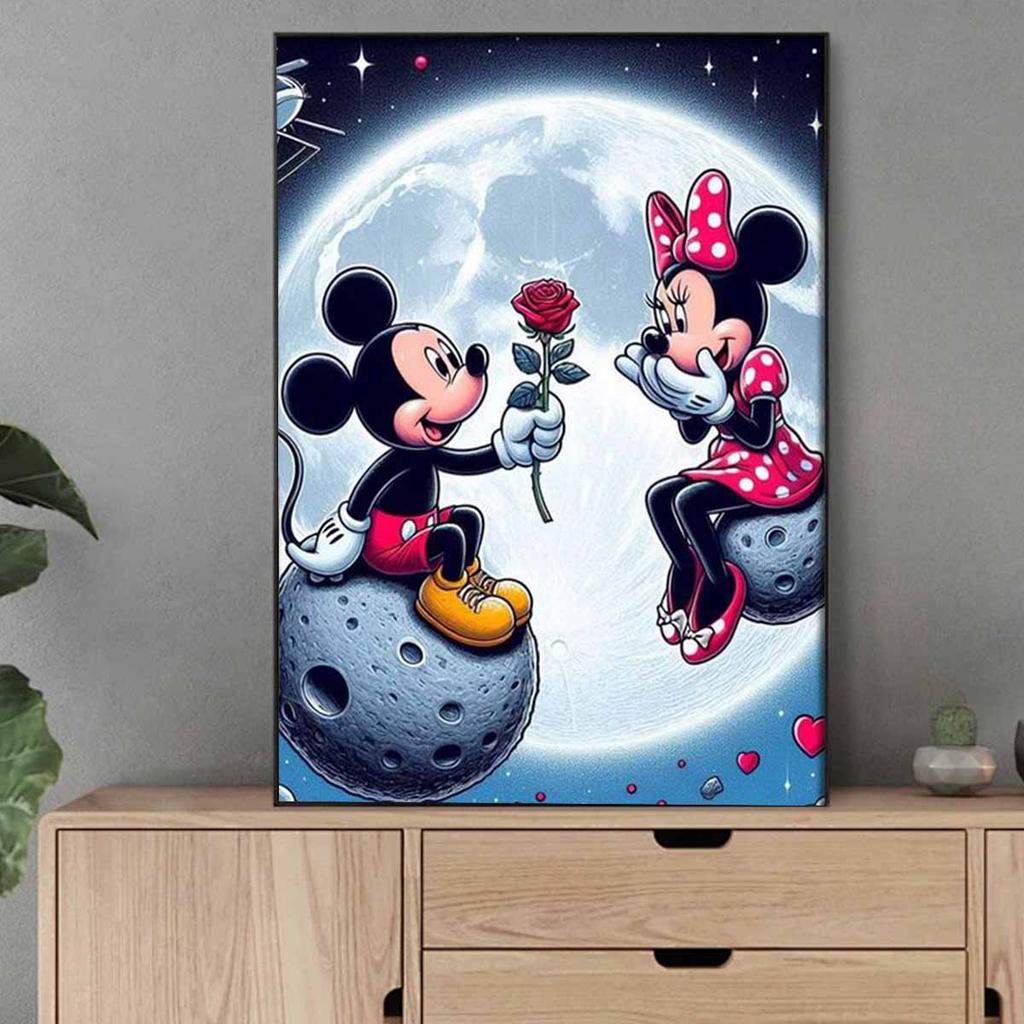 5D DIY Diamond Art Painting Kits for Adults, Mickey Who Proposed Full Round Crystal Diamond Kits for Beginner for Home Wall Decorate