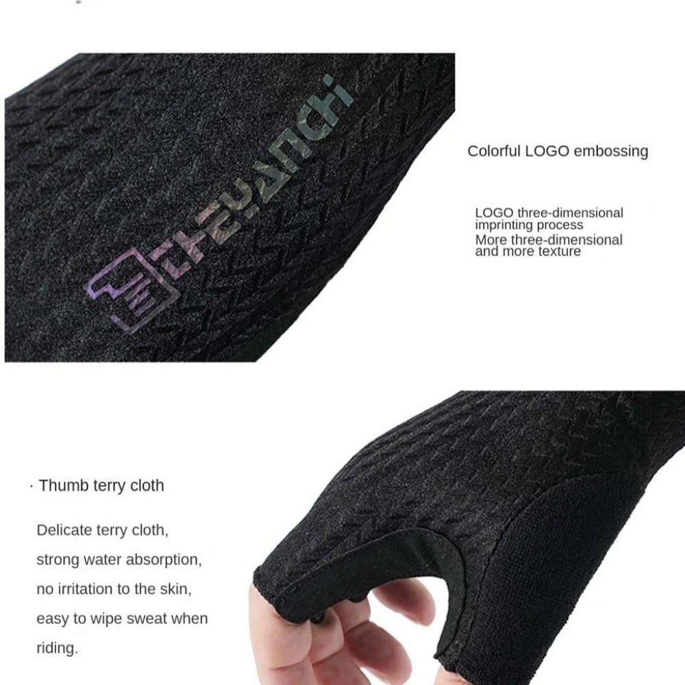 1Pair Breathable Half-Finger Gloves Anti-Slip Bicycle Gloves Cycling Bike Gloves  Gym Fitness