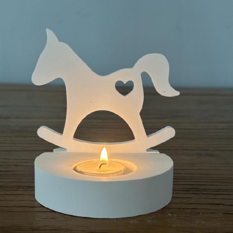 Hearts Horse Candlesticks Silicone Molds Cute Horse Candle Holder Resins Molds