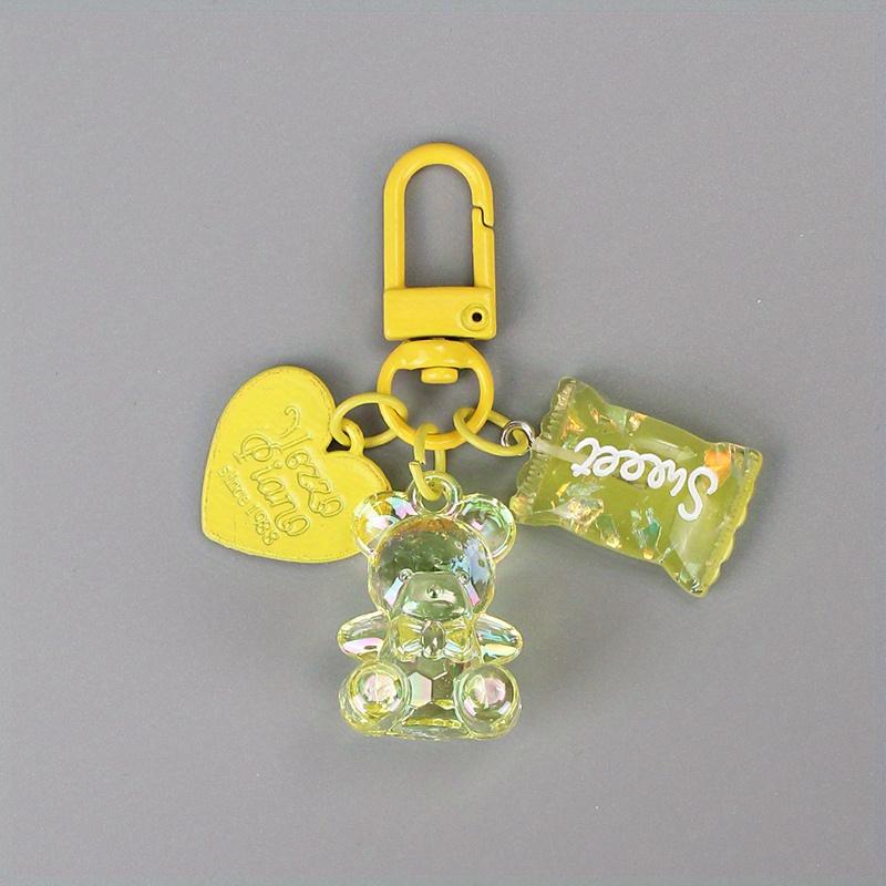 Cartoon Heart Bear Animal Candy Keychain Key Ring For Friend Lovers Cute Creative Bag Car Earphone Box Key Accessories