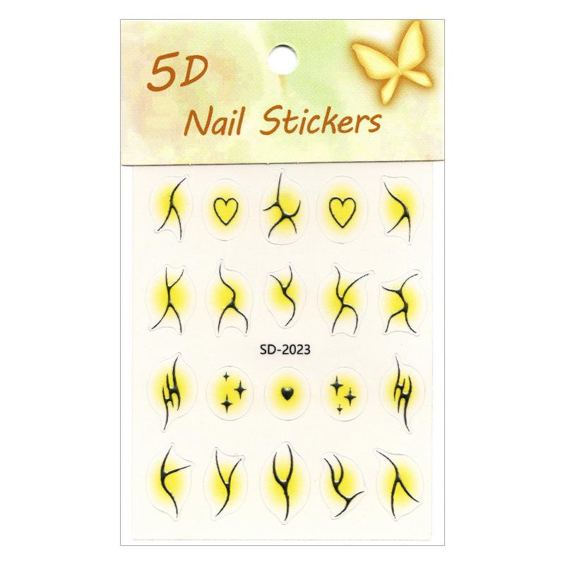 Thin & Durable Nail Stickers: Classic Silver Blush Gradient with Hearts & Stars Decals