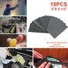 15PCS Wet/Dry Sandpaper Set Polishing 400-3000 Grit Abrasive Sanding Paper for Wood, Metal, Car, Furniture Repair