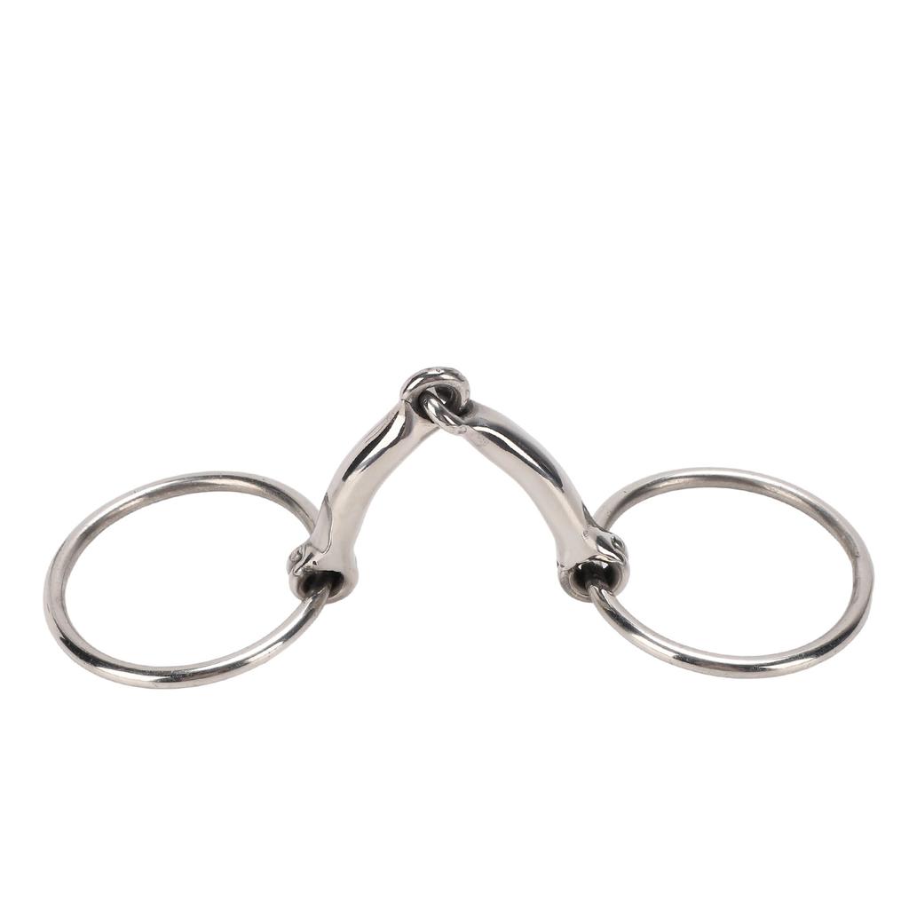 Horse Chewing Mouth Bit Stainless Steel Double Rings Snaffle Bit Buckle for Training