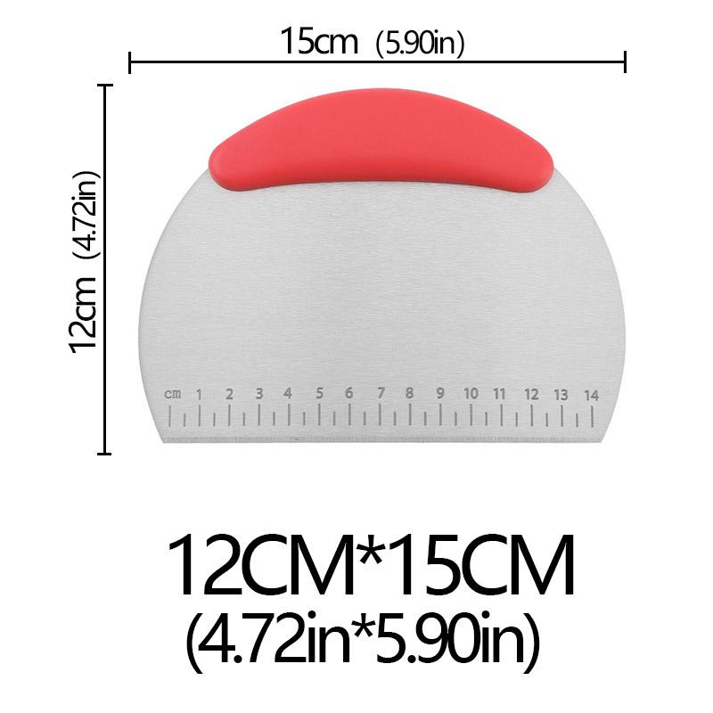 Stainless Steel Pastry Cutter Half Round Scraper Dough Bread Chopper Scale Pizza Cutter Comfortable Handle Kitchen Baking Tools