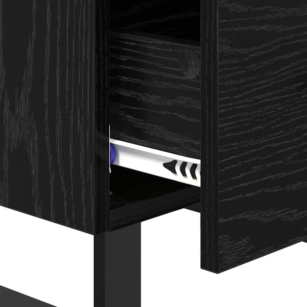 Nightstand Black Oak Look 40 x 35 x 47.5 cm Engineered Wood