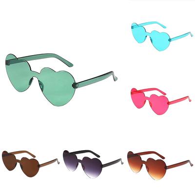 Sluneční brýle Love Heart Shaded Dámské PC Frame Resin Lens Sluneční brýle UV400 Sluneční brýle