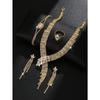 Elegante Set di Gioielli Geometrici in Zirconia: Collana, Orecchini, Bracciale, Anello