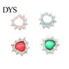 Sparkling Rhinestone Flatbacks 2Pcs Cat Eye Heart Faux Gems, Alloy Brooch Buttons, 23mm Jewelry Making Accessories Flatback Gemstone Hearts
