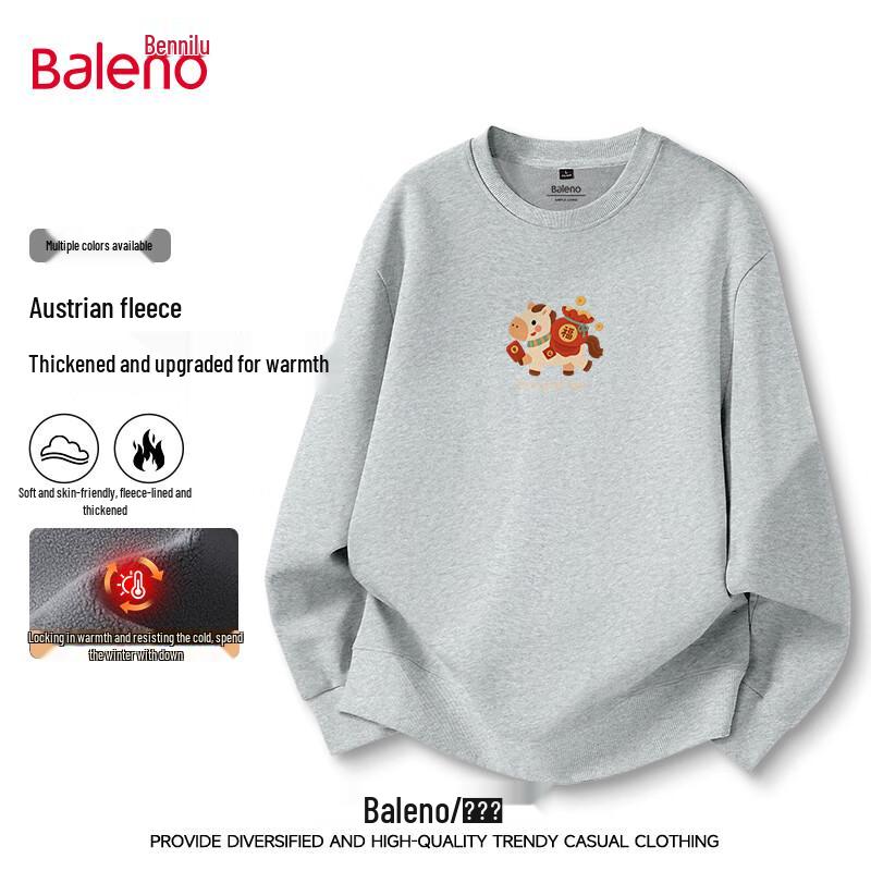 Baleno Herr Året av Hästen Förtjockad Crewneck Sweatshirt