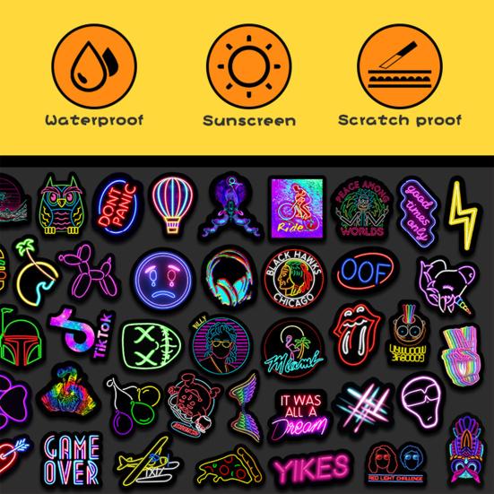 Neon Lights DIY Fine Laptop Stickers Multi-functional Workmanship
