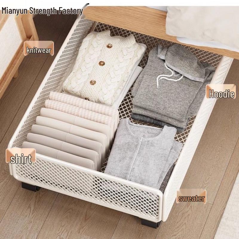Aufbewahrungsbox für unter dem Bett mit Rädern - Flacher Organizer Schubladen-Typ für Kleideraufbewahrung