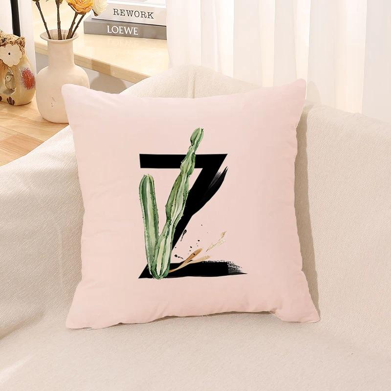 Letter Printed Pillow Case, Living Room Sofa, Office Seat Cushion Cover, Bedroom Dormitory Bedside Home Decoration Pillow Case