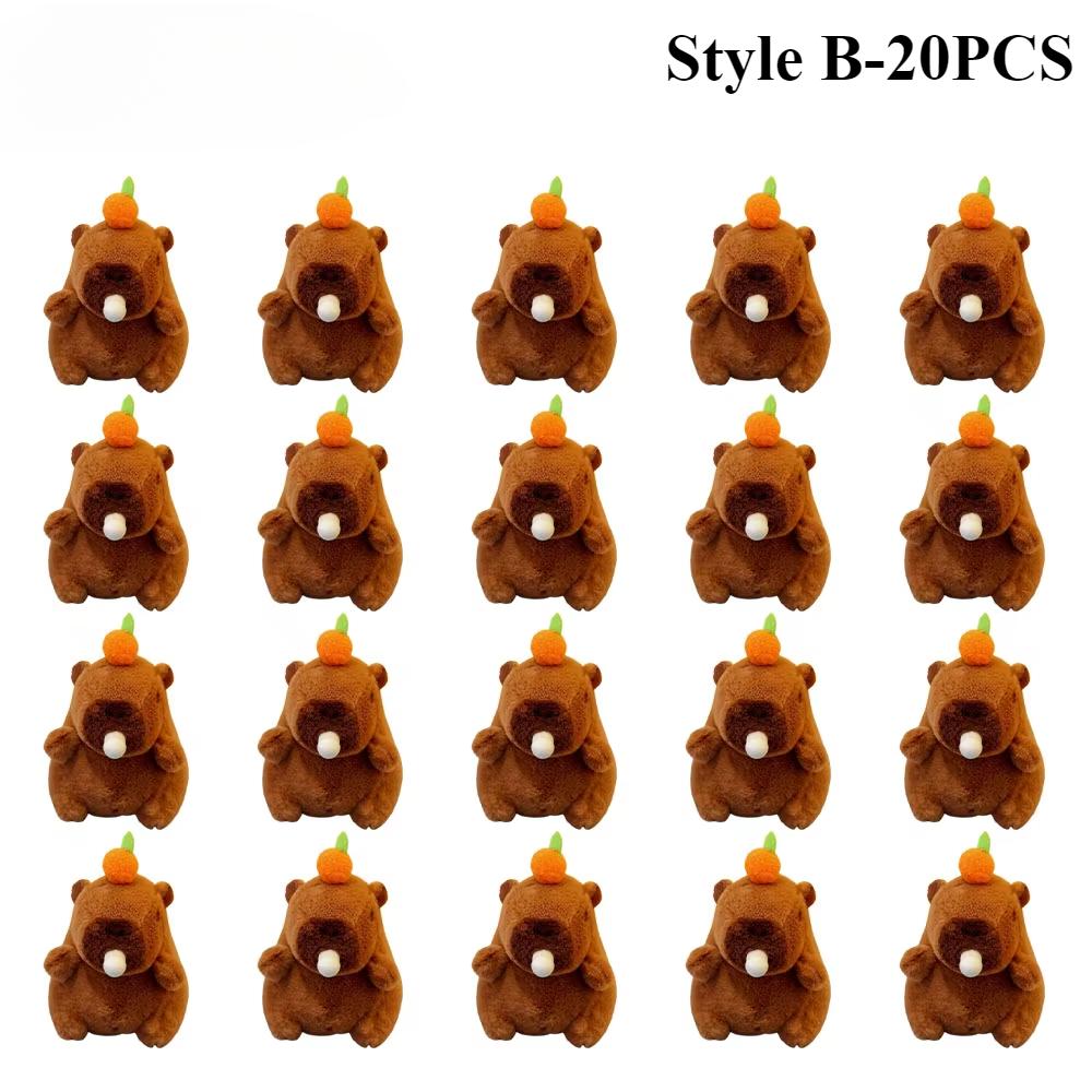 1-20PCS Spit Bubble Capybara Plush Keychain Capybara Pendant Plush Toy Bag Pendant Doll Gift Pendant Cute Car Keychain
