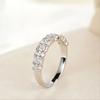 Ladies' Three Row Alternating Ring, Embellished with Synthetic Zircon, Elegant and Eye-catching Jewelry, Daily Wear, Anniversary Gift