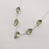 Green Amethyst Gemstone Silver Necklace 925 Sterling Silver Handmade Necklace For Women RN-1-12