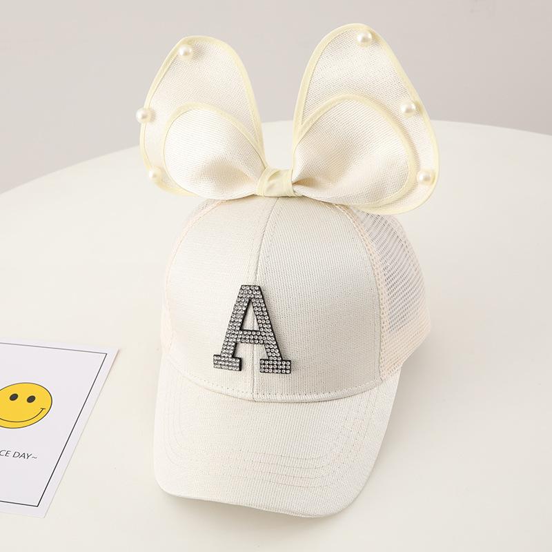 New Korean version of children's hats summer girls A standard baseball cap parent-child mother and daughter bow cap tide